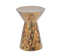 WOHNLING Table d'appoint Aluminium 36cm Or Rond - Table d'appoint Design Métal - Table de Salon Alu - Table Basse Moderne - Petite Table de Salon Faite à la Main