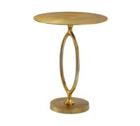 WOHNLING Table d'appoint Aluminium 44cm Ronde Or - Table en métal Design - Table de Salon extravagante - Table Basse Moderne en métal - Table d'appoint élégante Faite à la Main