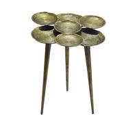 WOHNLING Table d'appoint Aluminium 46cm Or - Table Basse Petite Ronde - Table de canapé Moderne - Table de Salon Métal - Table Design Table d'appoint Faite à la Main