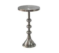 WOHNLING Table d'appoint Aluminium Argent 30cm Table d'appoint Ronde Métal - Table décorative Alu Orientale - Petite Table de Salon - Table Basse Design Table de canapé Salon Orient Fait Main