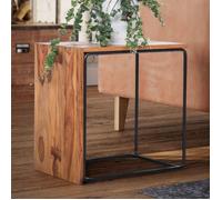 WOHNLING Table d'appoint Bois Massif 45x30x45 cm Petite Table Salon Rectangulaire