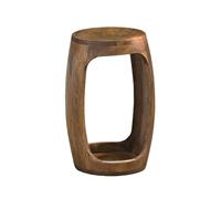 WOHNLING Table d'appoint en Bois de manguier Massif Rond 30cm - Petite Table Basse Ronde avec Compartiment Ouvert - Table de Salon fabriquée à la Main au Design Moderne en Bois véritable