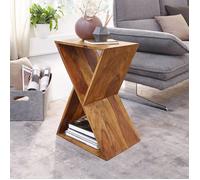 WOHNLING Table d'Appoint Forme X 43x30x60 cm Bois Massif Sheesham