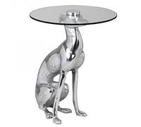 WOHNLING Table d'Appoint Lévrier 40x40x50 cm Aluminium Argentée
