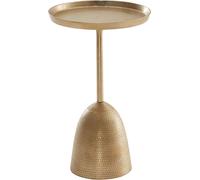 WOHNLING Table d'appoint or 33x33x53 cm Table d'appoint en aluminium, Petite table basse en métal ronde, Table de salon Canapé Moderne, Table basse haute