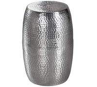 WOHNLING Table d'Appoint Ronde 30x30x49,5 cm Alu Argentée, Table Décorative