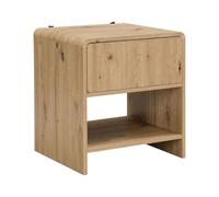 WOHNLING Table de Chevet décor chêne 50cm Moderne - Commode de Chevet lit boxspring avec tiroir - Petite Table de Nuit Chambre avec Rangement