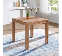 Table de feuillus Acacia 80 cm - WOHNLING - Meuble de cuisine - Marron clair - Rectangulaire