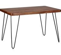Wohnling Table de salle à manger en bois massif de Sheesham 120 x 80 x 76 cm Table de cuisine massive WL1.501