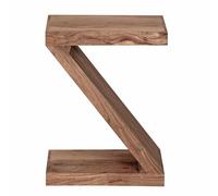 WOHNLING Table en Bois Massif Acacia S Cube 60cm Salon Chambre Haute Table Design Table Basse de Style campagnard Brun