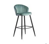 WOHNLING tabouret de bar velours vert clair tabouret de bar tabouret de comptoir avec dossier tabouret 110 kg