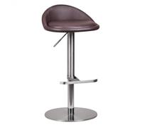 WOHNLING Tabouret Durable M1 en acier inoxydable brossé en PU marron