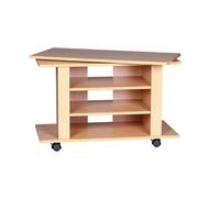 WOHNLING TV HiFi Banque Beech Meuble TV rotatif enroulable et 75 x 38 x 51 cm Nouveau