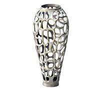 WOHNLING Vase de Sol Aluminium 85cm Argent - Grande Vase à Fleurs Design - Vase Métal Moderne - Vase Décorative Ronde pour Fleurs Séchées - Grande Vase sur Pied XXL - Déco Salon - Déco Maison Faite Ma