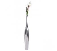 WOHNLING Vase Décoratif Bottle L Aluminium Argenté, Vase à Fleurs Haut