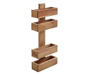 WOHNLING Zeitungsständer feuillus Acacia 2 magasins de Stockage Design de Stands Brochure Holder Country Style