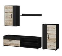 Wohnwand Berno 53280 anthracite/beige G