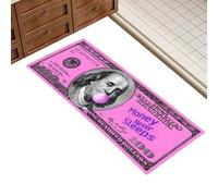 Wohnzi Tapis de sol antidérapant pour salle de bain Motif billets de 100 dollars Rose