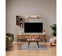 Wohnzimmer Wandmöbel Designer RTV-Lowboard Hängeregale 3tlg JVmoebel