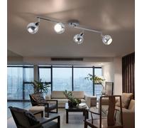 Wohnzimmerstrahler Barre de Spots Plafonnier Chrome Argent Mobile