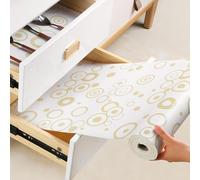 wohomuke Tapis de tiroir,61x610cm Protection tiroir Cuisine Plastique PVC Tapis de Frigo (Cercle jaune, 61x610cm)