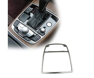 WOHOOD Voiture Décorer Garniture De Couverture De Décoration De Cadre De Changement De Vitesse De Console Centrale pour Audi A6 C7 2012-2018 Accessoires Intérieurs De Voiture en Acier Inoxydable