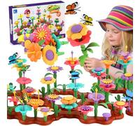 wohot Jouets de Construction de Jardin de Fleurs pour Fille 3 4 5 6 Ans, Jardin de Fleurs Construction Jouet, Ensembles de Bouquets de Bricolage, Jouet de Blocs de Construction Cadeau (144pcs)