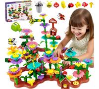 wohot Jouets de Construction de Jardin de Fleurs pour Fille 3 4 5 6 Ans, Jardin de Fleurs Construction Jouet, Ensembles de Bouquets de Bricolage, Jouet de Blocs de Construction Cadeau (118pcs)
