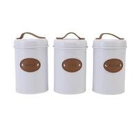 Wohpnle 3pcs cartouche de rangement alimentaire, contenant de café hermétique à air multifonctionnel canistères bot de rangement alimentaire pour le thé, grain de café, sucre (Beige)