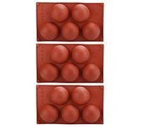 WOHPNLE 3PCS Semi Sphere Silicone Mold, for Baking Hot Chocolate Mousse with Dessert Chocolate Soap container Ideal for Homemade Gatherings Gifts (5 Holes)