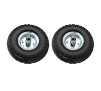 WOHPNLE 4.10 Ensemble de Roues de pneus en Caoutchouc de 3,50 à 4 Pouces de 10 Pouces, Pneu Solide de Remplacement avec Jante en Acier Deux roulements scellés 5 essieu à Main pour Camion