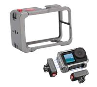 WOHPNLE Action Camera Cage,1/4in Thread Hole Protective Cage Portable Aluminum Alloy Convenient Charging with Cold Shoe Interface Camera Cage for Osmo Action 5 Pro/4/3