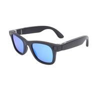 WOHPNLE AI Smart Glasses with Camera, Bluetooth Sunglasses Clear Audio Video Eyewear HD Recording Sunlight Glasses Eye Relief Translation Eyewear Real Time Multilingual Talk (Blue)