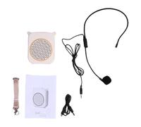 WOHPNLE Amplificateur Vocal avec système de sonorisation et Micro, 10 W, Son Clair, connectivité sans Fil, Microphone de Salle de Classe, Casque, amplificateur Vocal Portable, Micro sans (White)