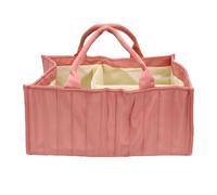 WOHPNLE Baby Diaper Caddy, Panier de Rangement de pépinières Portable et Organisateur en Mutation avec des poignées de Transport pour Les Couches et Les lingettes Roses (Rose)