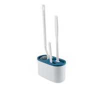 WOHPNLE Brosse de toilette et support, brosse de toilette douce, nettoyage efficace avec tête de brosse à long manche pour nettoyage domestique (bleu)