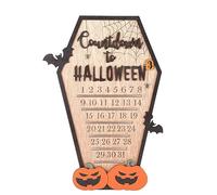 WOHPNLE Calendario de adviento de Halloween, calendario de cuenta regresiva de bloques de madera en movimiento de bricolaje con diseño espeluznante para la decoración del hogar de