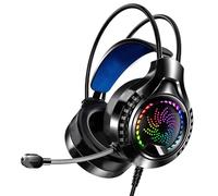 WOHPNLE Casque de Jeu 7.1 Surround RVB, écouteurs réglables, écouteurs Bluetooth, écouteurs Audio clairs, Cache-Oreilles en Peluche, Casques pour Sessions de Jeu