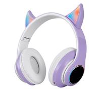 WOHPNLE Casque de Jeu Bluetooth Brillant HiFi, lumières LED, Casque sans Fil, Casque PC léger, écouteurs de Jeu Pliables, écouteurs sans Fil pour Le Quotidien (Violette)
