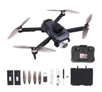 WOHPNLE Drone avec Appareil Photo pour Enfants et Adultes, Drones de Moteur RC sans balais avec système d'écoulement Optique évitement des Obstacles intelligents Une clé enlèvement du (Dual Battery)