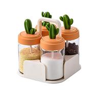 WOHPNLE Ensemble de Pots d'assaisonnement de Cuisine avec Couvercle de Bonne Forme d'étanchéité, récipient à Condiments en Bouteille en Verre de 3 pièces avec couvercles, récipients (4 pièces)