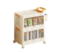 WOHPNLE Foldable Storage Bin, Portable Multi Layered Collapsible Organizer with Easily Assembled Design Stackable Plastic Bins for Home Christmas Gifts (2 Layer)