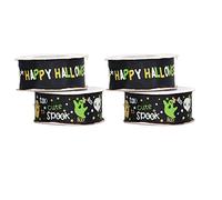 WOHPNLE Halloween Ribbon, 4 Rolls 10 Yards 1 Inch Width Cartoon Pattern Polyester Decorative Ribbon for Party Decoration Gift Wrapping DIY Crafts