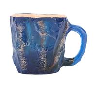 WOHPNLE Imitation Crystal Resin Coffee Mug, Large Capacity Multifunctional Comfortable Handle Imitation Crystal Resin Coffee Cup for Home & Office Use (dark blue)