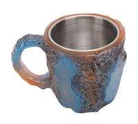 WOHPNLE Imitation Crystal Resin Coffee Mug, Large Capacity Multifunctional Comfortable Handle Imitation Crystal Resin Coffee Cup for Home & Office Use (yellow blue)