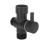 WOHPNLE Inverseur de pomme de douche, inverseur mural en cuivre avec contrôle de l'eau chaude et froide et kit de réparation de toilettes de 7/8" pour lavabo de toilettes, salle (Noire)