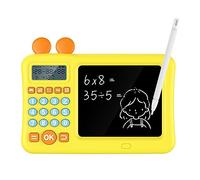 WOHPNLE Jouets d'apprentissage précoce des mathématiques, Jeux Portables multifonctionnels avec Tablette d'écriture, Calculatrice numérique Interactive pour Enfants garçons Filles de 3 Ans (Yellow)