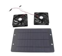 WOHPNLE Kit de Ventilateur à Panneau Solaire 20W, Ventilation à Dissipation Thermique, Double Ventilateur à énergie Solaire avec Interrupteur pour poulailler, Serre, Maison pour Chien