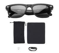 WOHPNLE Lunettes intelligentes, Lunettes de Traduction AI légères avec Traduction en Temps réel et Assistant Vocal, Lunettes de caméra vidéo HD 4K 1080p pour Femmes et Hommes (Black)