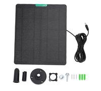 WOHPNLE Panneau Solaire ETFE, Chargeur de Panneau Solaire monocristallin 10W avec Chargeur Solaire d'interface DC5521 Ajustement pour Les caméras de sécurité des Anneaux (Noir)